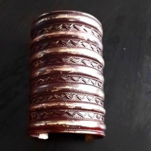 Brown Boho Metal Long Cuff Bracelet, Wonder Woman Cuff, Artisan